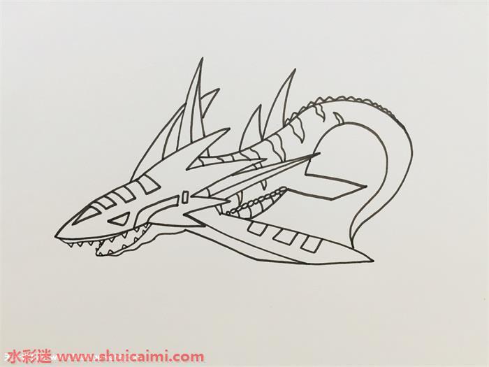 海王龙怎么画 海王龙简笔画图片大全带颜色