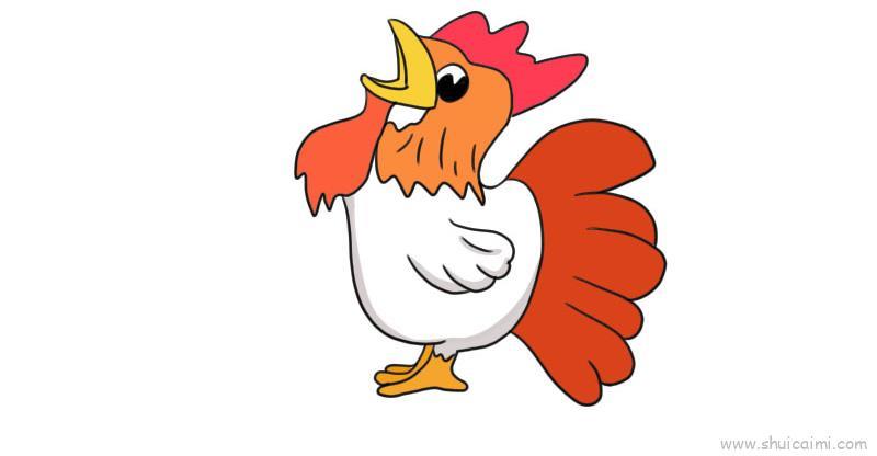 打鸣儿童画怎么画 打鸣简笔画步骤