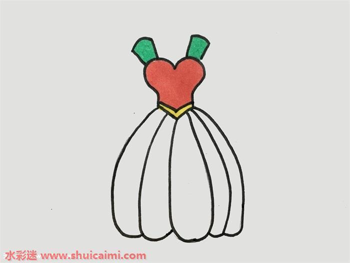 可爱甜美的动漫裙子简笔画步骤教程