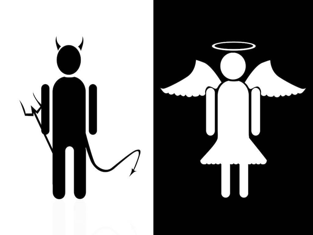 小天使和恶魔简笔画 小天使和恶魔简笔画怎么画