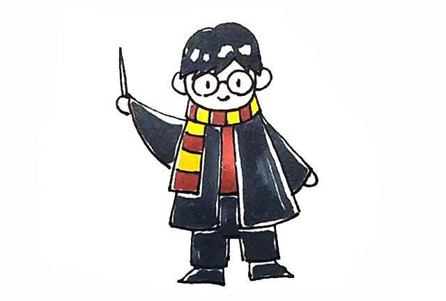哈利波特简笔画 哈利波特简笔画三人组