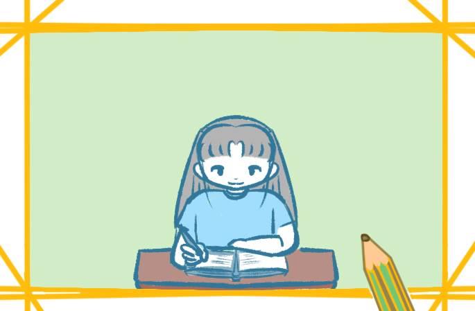 写作业简笔画 写作业简笔画 小男孩