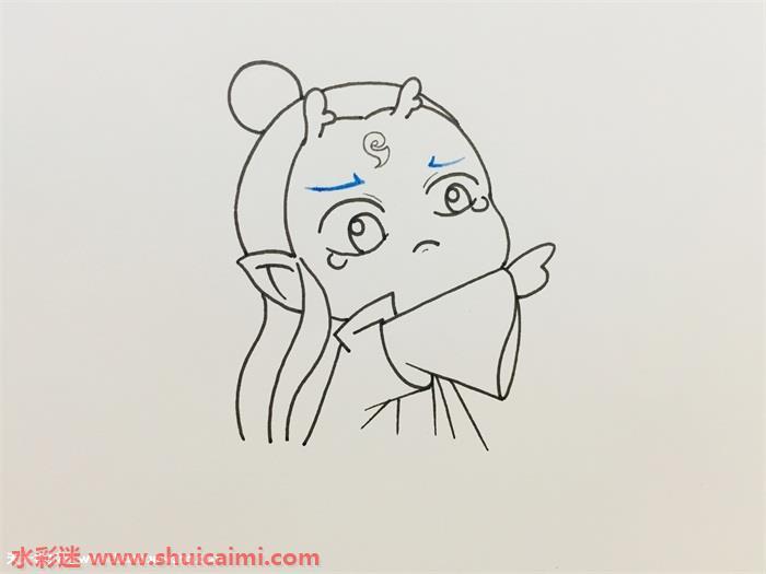 哪吒之魔童降世敖丙简笔画的画法图解
