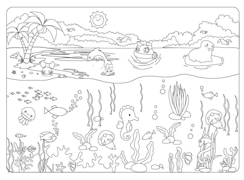 海洋世界简笔画 海洋世界简笔画带颜色