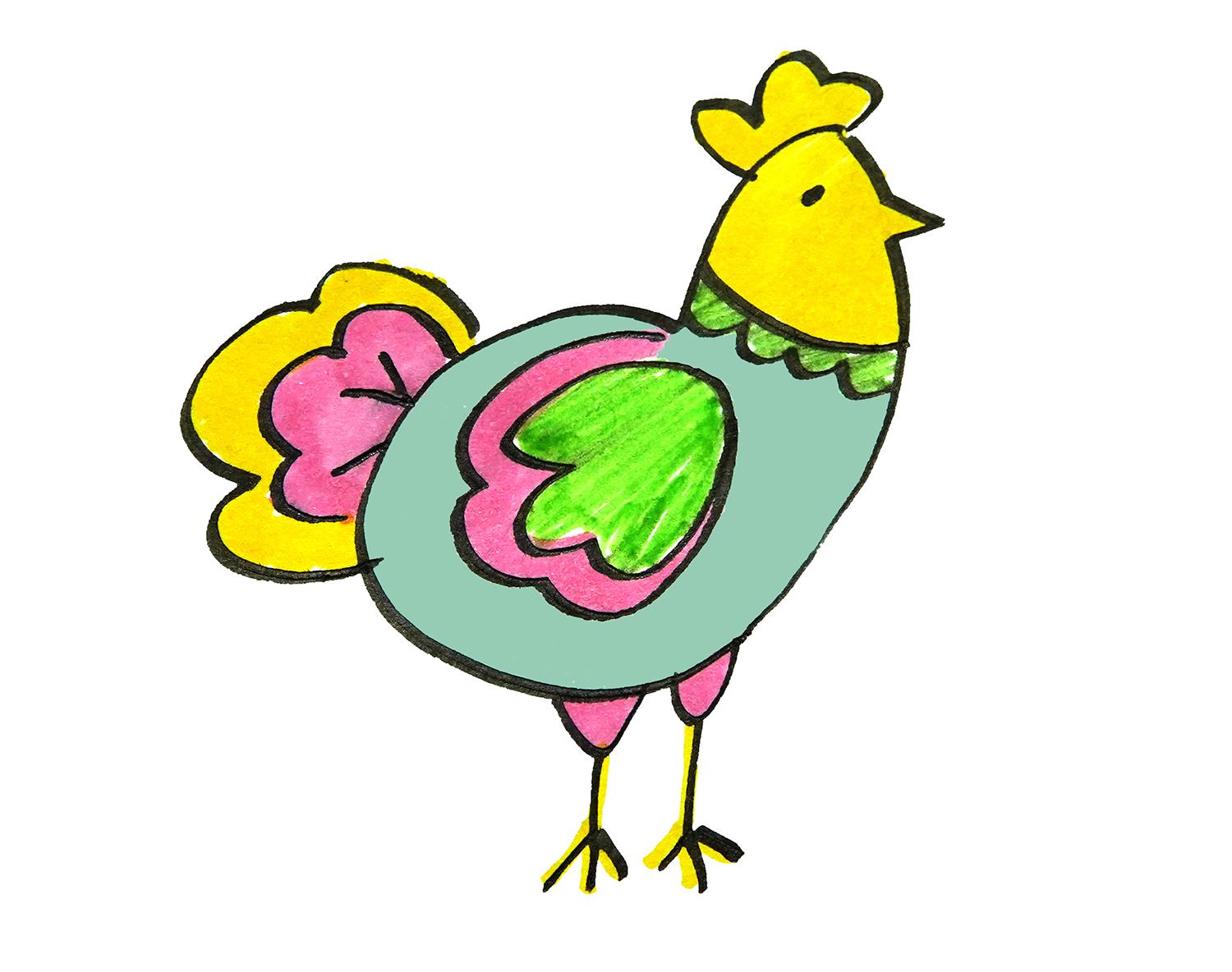 公鸡怎么画简笔画图片鸡的画法 公鸡简笔画图片大全可爱图片大全