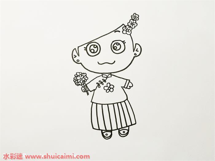 新娘简笔画怎么画步骤