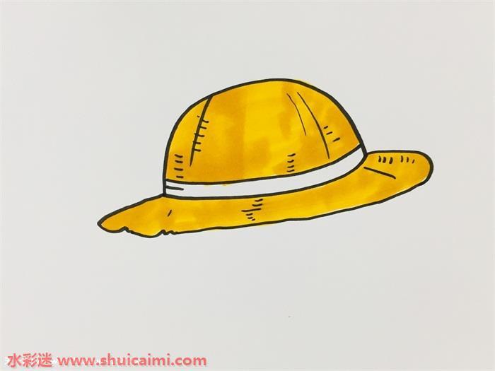 草帽简笔画怎么画漂亮彩色