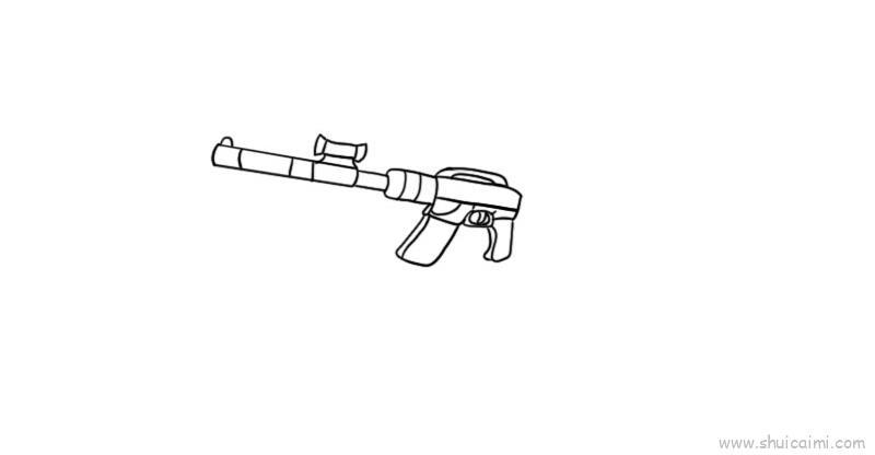 m24狙击步枪儿童画怎么画 m24狙击步枪简笔画好看