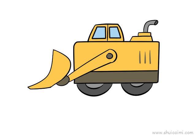 推土机儿童画怎么画 推土机简笔画简单