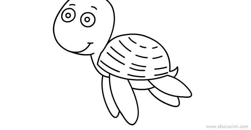 海龟儿童画怎么画 海龟简笔画简单