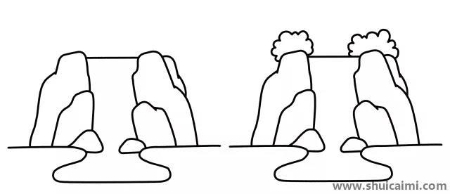 瀑布儿童简笔画