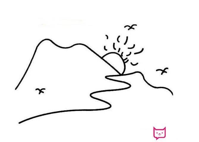 山水风景图片简笔画 绘画山水风景图片简笔画