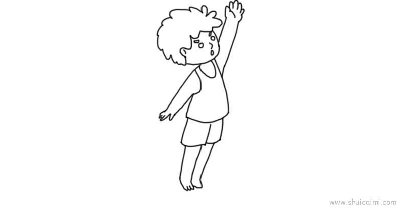 小朋友招手的儿童简笔画教学