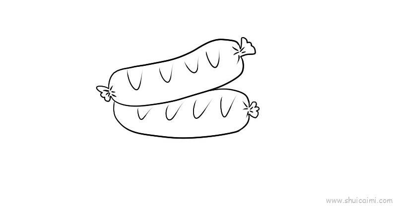 热狗儿童画怎么画 热狗简笔画步骤