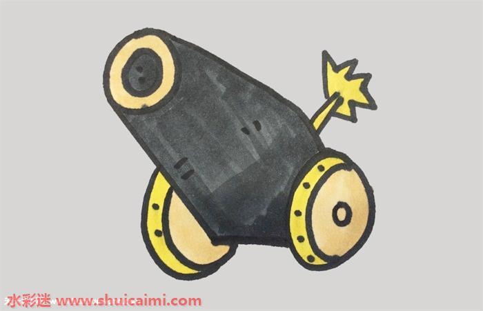 大炮怎么画 大炮简笔画简单好看带颜色