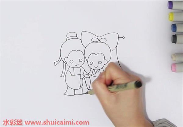 白娘子和许仙怎么画 白娘子和许仙简笔画彩色