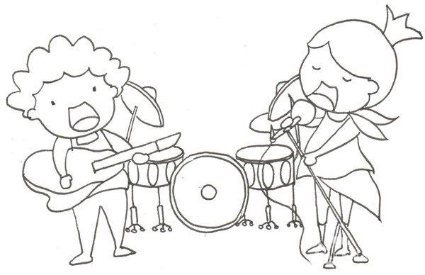 乐队组合的简笔画怎么画 乐队组合的简笔画画法