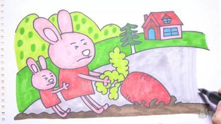 拔萝卜简笔画 拔萝卜简笔画场景图
