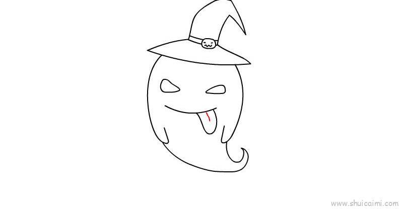 吐舌幽灵儿童画怎么画 吐舌幽灵简笔画简单