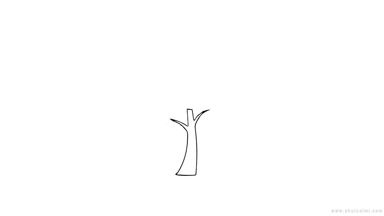 柿子树简笔画怎么画 柿子树简笔画步骤