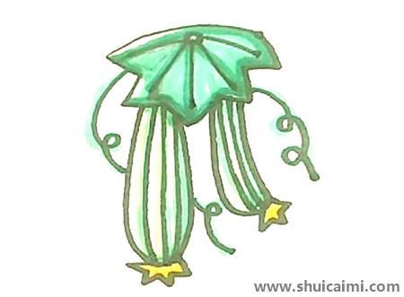 带藤的丝瓜儿童简笔画