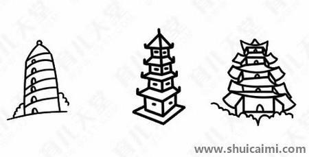 宝塔简笔画作品欣赏