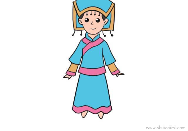 云南民族服饰儿童画怎么画 云南民族服饰简笔画简单
