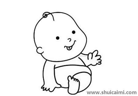 可爱的小婴儿简笔画教程