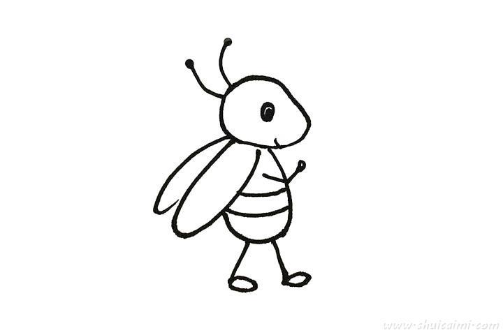 卡通小蜜蜂怎么画 卡通小蜜蜂简笔画步骤