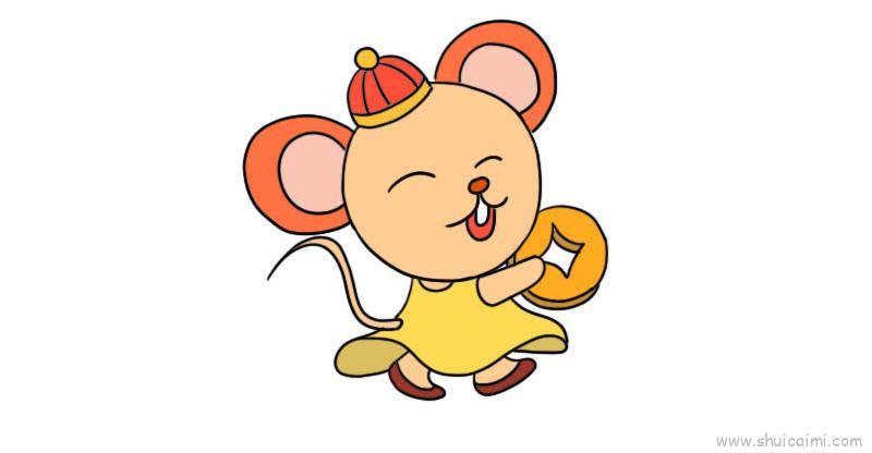 新年小老鼠儿童画怎么画 新年小老鼠简笔画图片