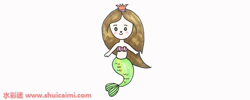 简单的美人鱼简笔画图解,教你美人鱼怎么画