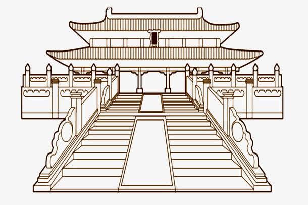 简笔画故宫手绘图片 皇宫简笔画图片大全大图