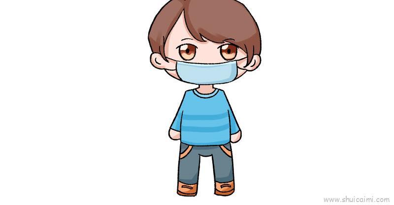 小人戴口罩儿童画怎么画 小人戴口罩简笔画图片大全