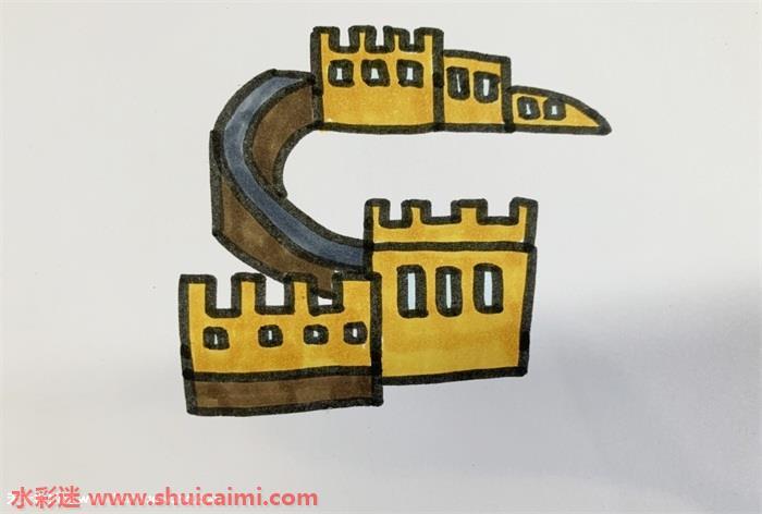 长城怎么画 长城简笔画简单易画彩色