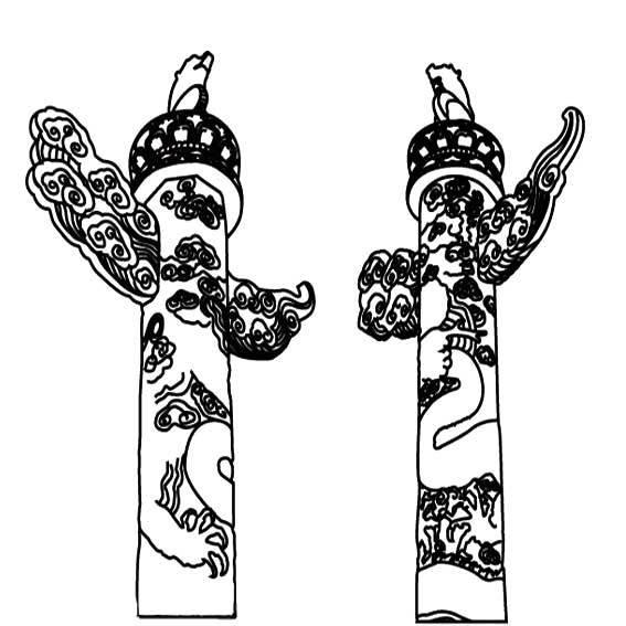 华表简笔画 华表简笔画彩色