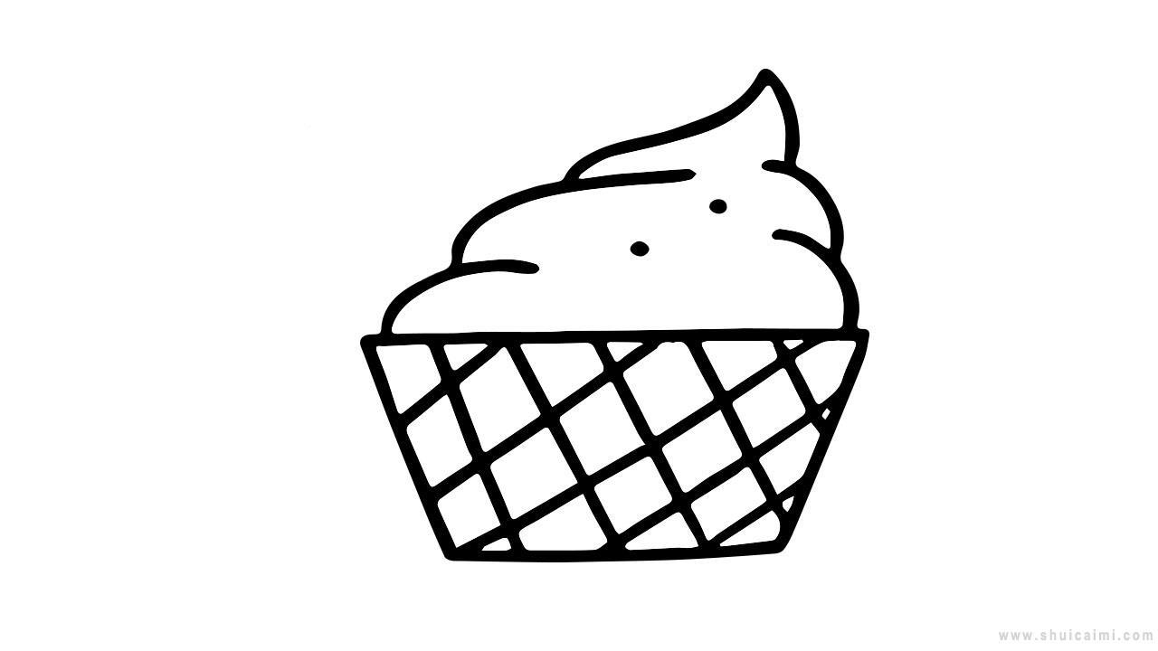 可爱的彩色卡通冰激凌简笔画怎么画?