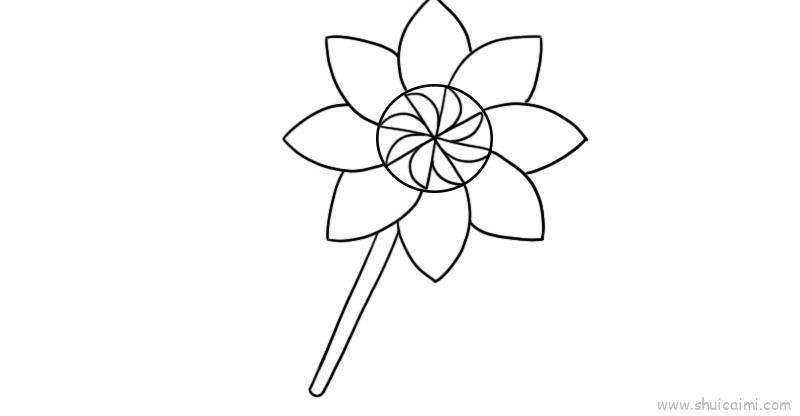 儿童节小风车儿童画怎么画 儿童节小风车简笔画图片