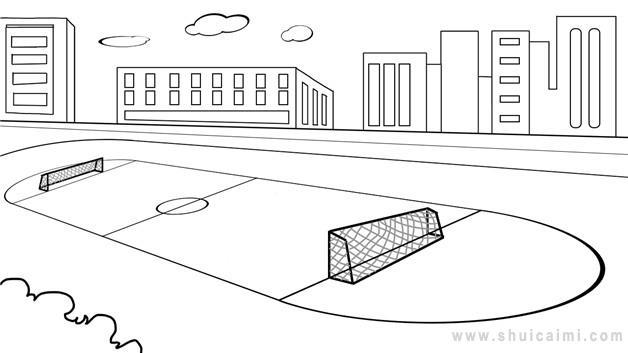 校园一角简笔画怎么画 校园一角简笔画步骤