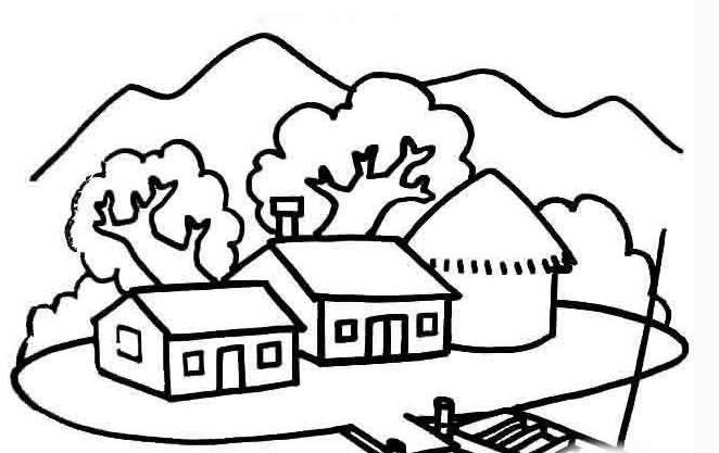 建房子儿童画简笔画 建房子绘画