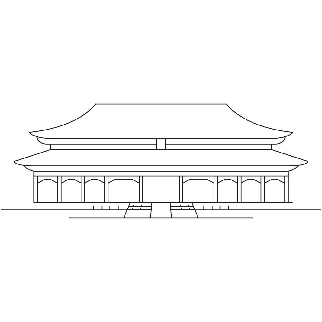 简笔画故宫手绘图片 皇宫简笔画图片大全大图