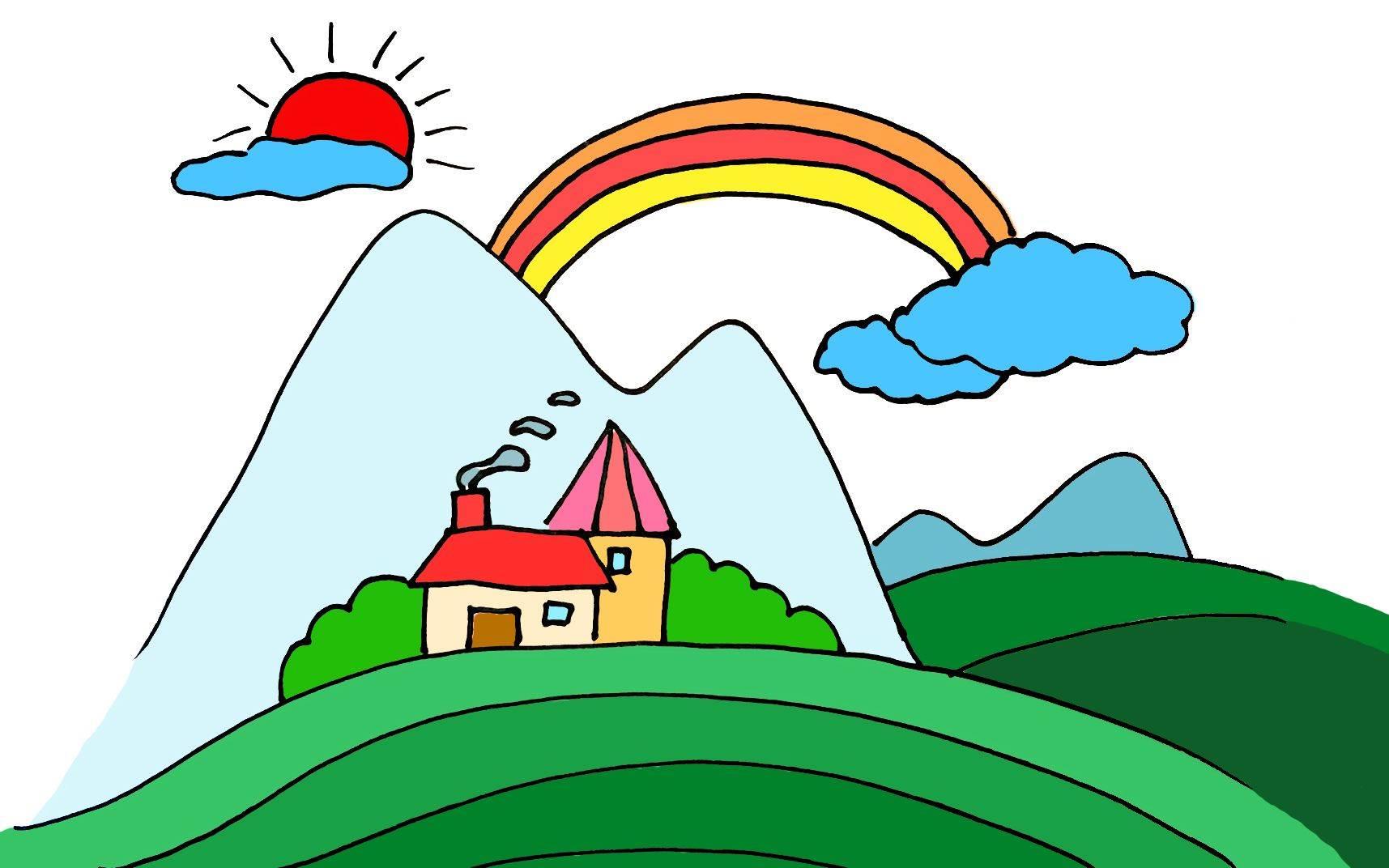 风景简笔画 风景简笔画山水画