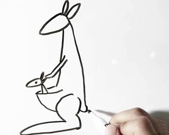 袋鼠的简笔画 袋鼠的简笔画图片