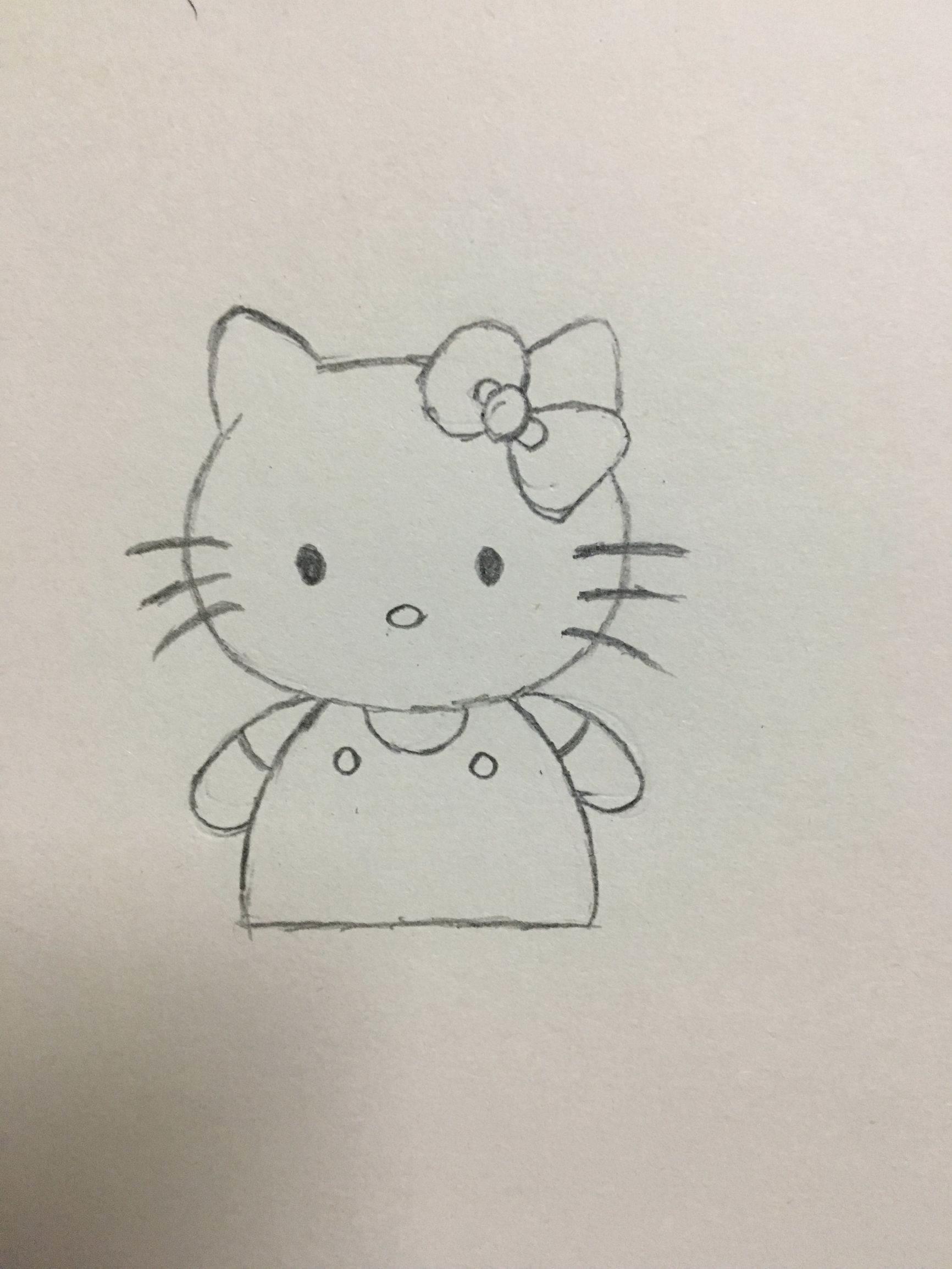 kitty猫简笔画 kitty猫简笔画带颜色