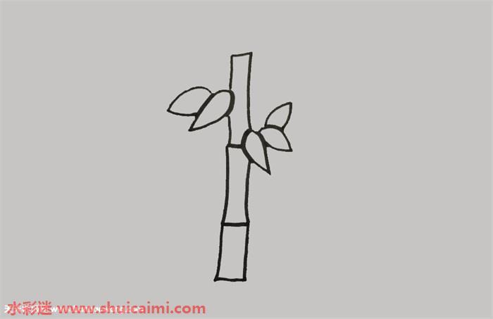 看图解步骤，学习竹子竹叶简笔画怎么画？