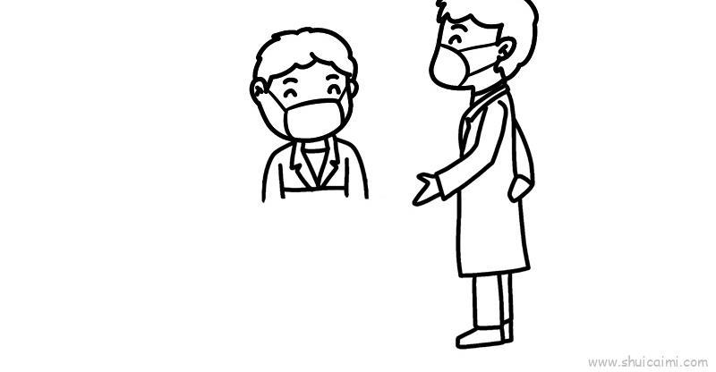 抗疫医生儿童画怎么画 抗疫医生简笔画步骤