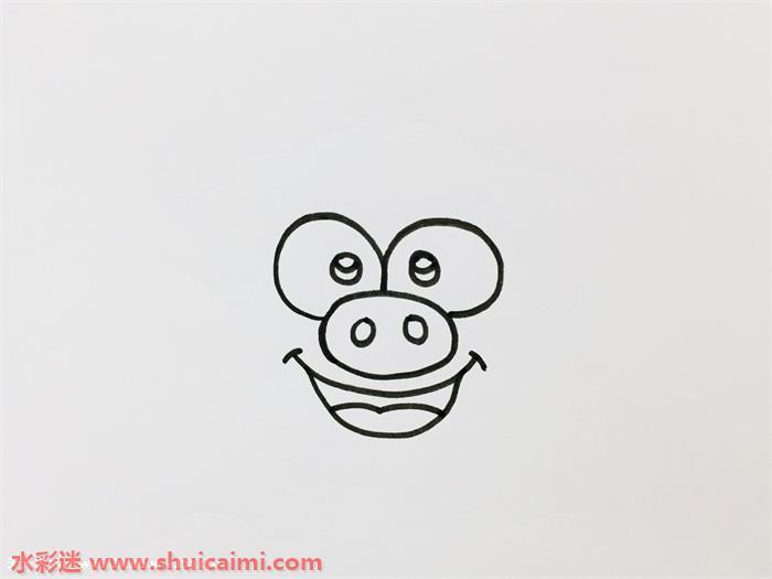 小猪简笔画怎么画漂亮彩色