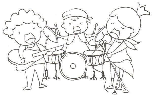 乐队组合的简笔画怎么画 乐队组合的简笔画画法