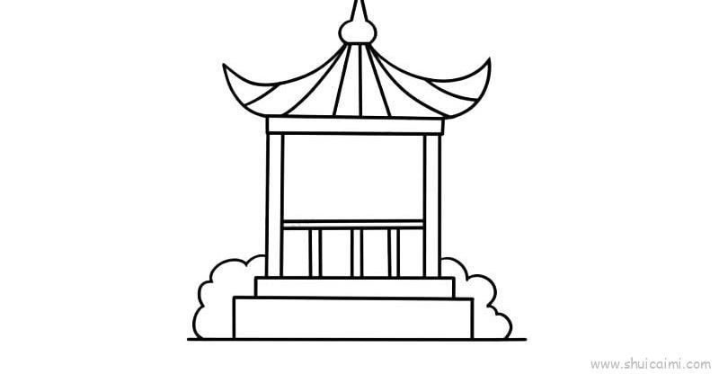 凉亭儿童画怎么画 凉亭简笔画简单又好看