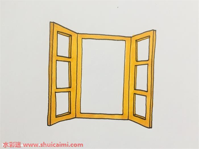 打开的窗户怎么画 打开的窗户简笔画简单彩色