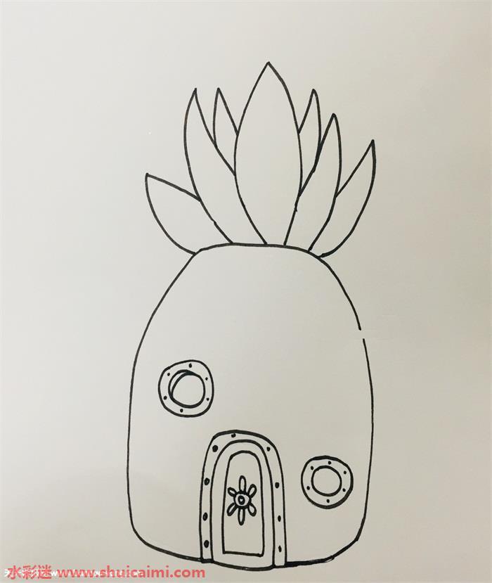 海绵宝宝菠萝屋怎么画 ,海绵宝宝菠萝屋简笔画详细教程